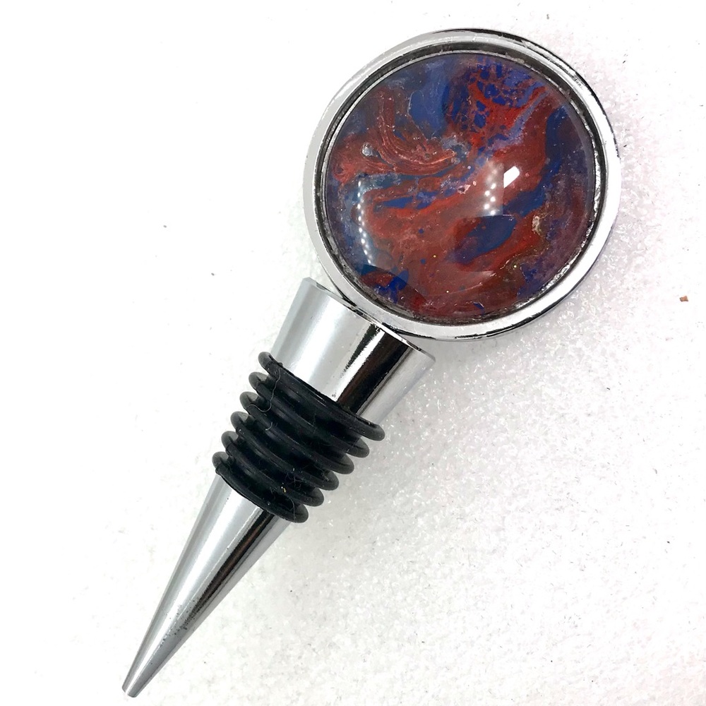 Wine bottle stopper handmade glass dome 36